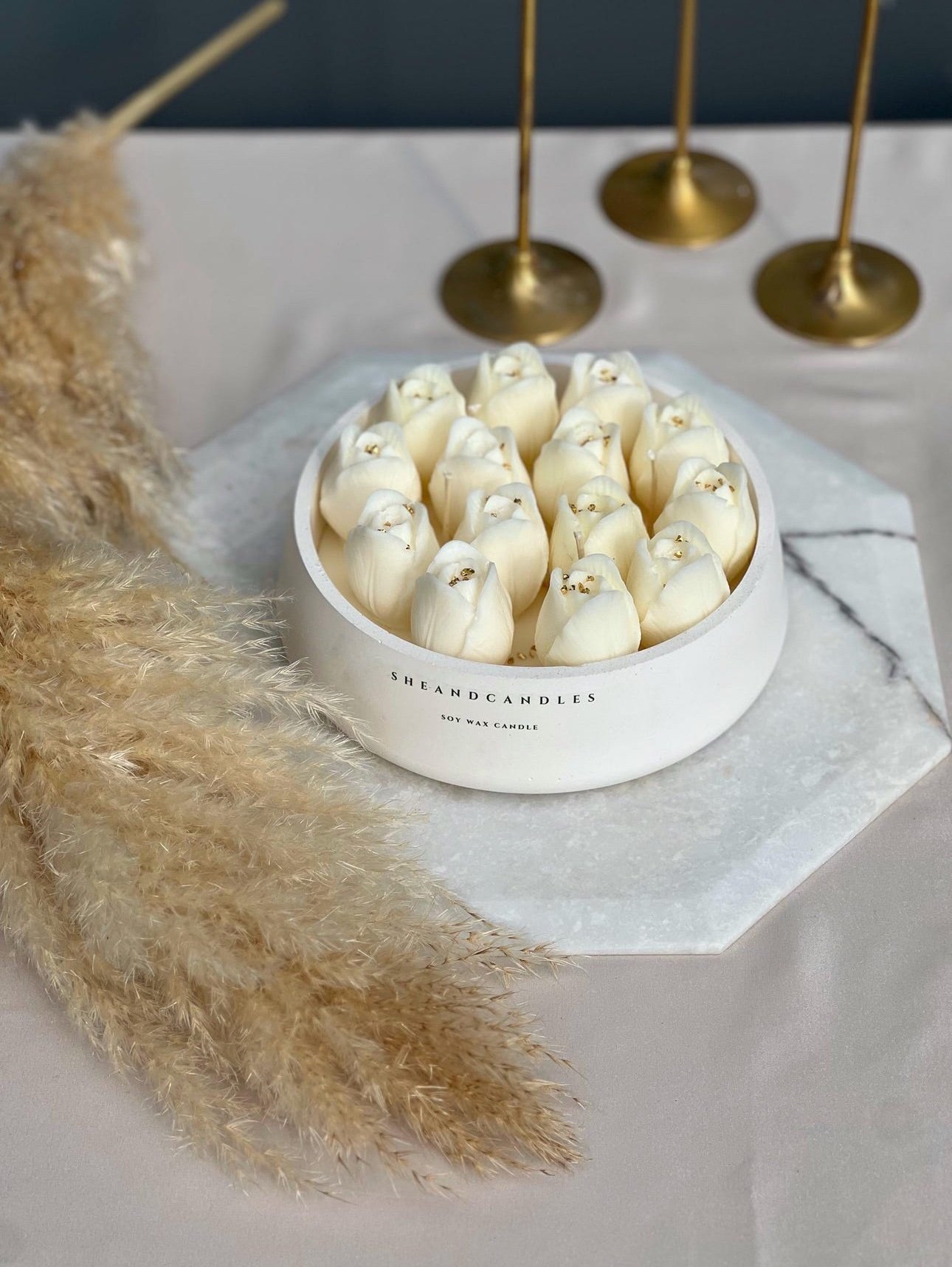 Tulip Garden in Stone Bowl