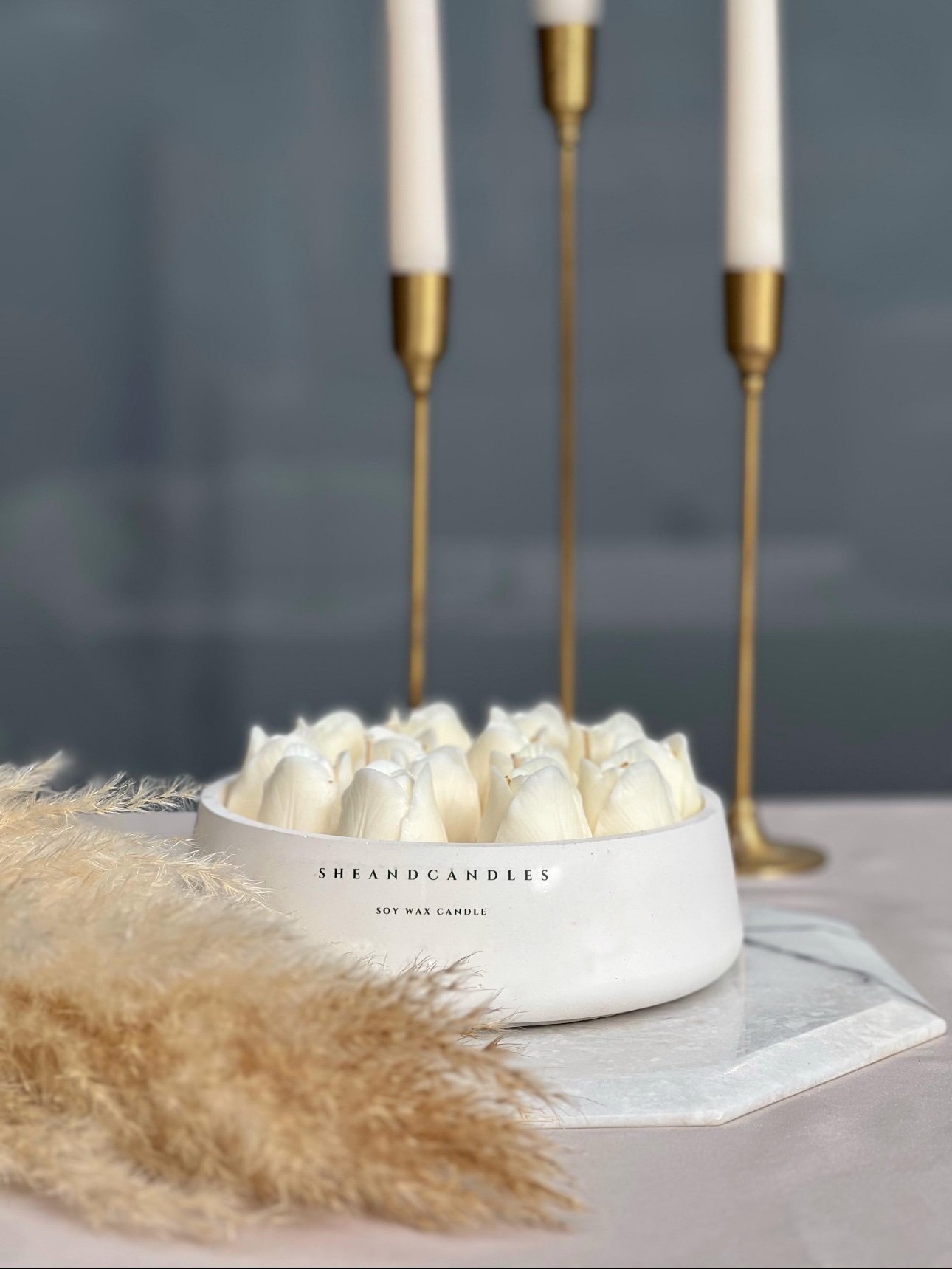 Tulip Garden in Stone Bowl